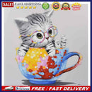 5D DIY Full Drill Diamond Painting Cup Cat Cross Stitch Embroidery Home Dec
