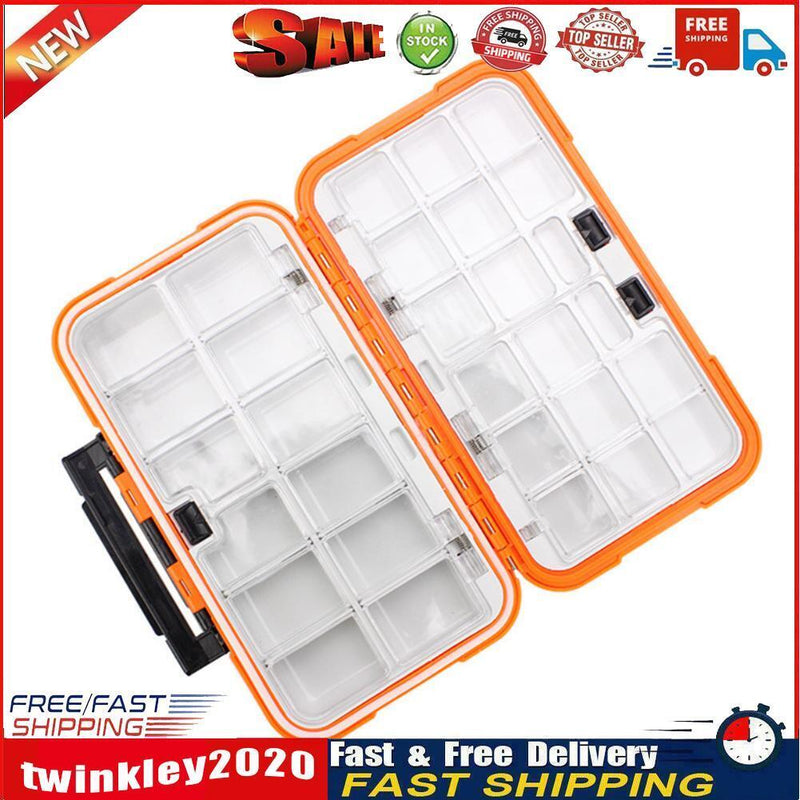 Fishing Tackle Box Double Sided Fishing Lure Bait Hook Storage Box (L) Newly