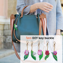 5pcs DIY Full Drill Special Shaped Diamond Painting Flower Key Ring Ornamen