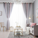 Gradient Hollowed Star Curtain Bedroom Living Room Full Blackout Window Blind