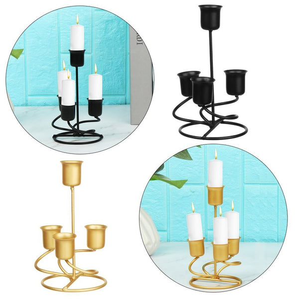 Wrought Iron Candelabra Metal Candle Stands Modern Style Candle Holders
