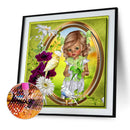 5D DIY Full Round Drill Diamond Paint Baby Girl Mosaic Rhinestone Draw Picture