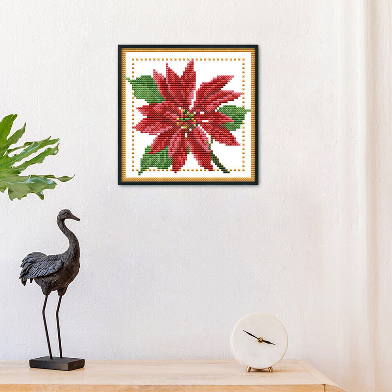 Artwork DIY Needlework 14CT Stamped Kit Cross Stitch (H434 December Flower)