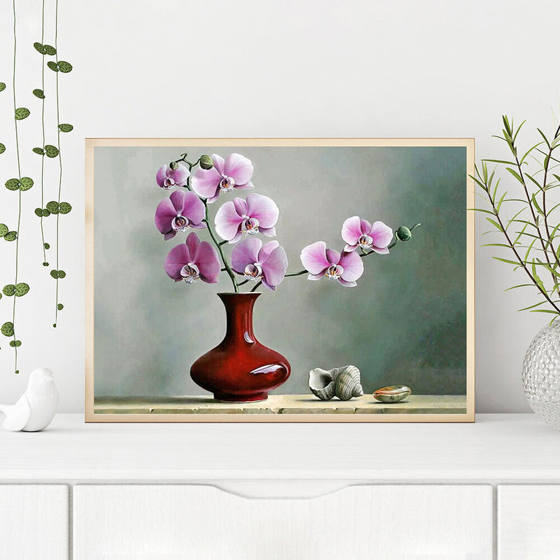 Phalaenopsis Oil Paint By Numbers Kits DIY Handpainted on Canvas Gift Unframed
