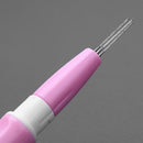 Needle Felting Handle Holder with 3 Needles Wool Embroidery DIY Tool(Pink)