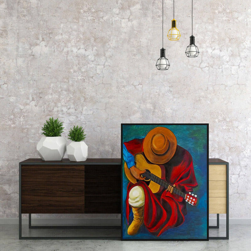 Frameless Oil Paint By Numbers Guitar Singer DIY Canvas Picture Craft Kit