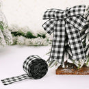 2m Christmas Lattice Ribbon Gift Packing DIY Wrapping Strip (Black White)