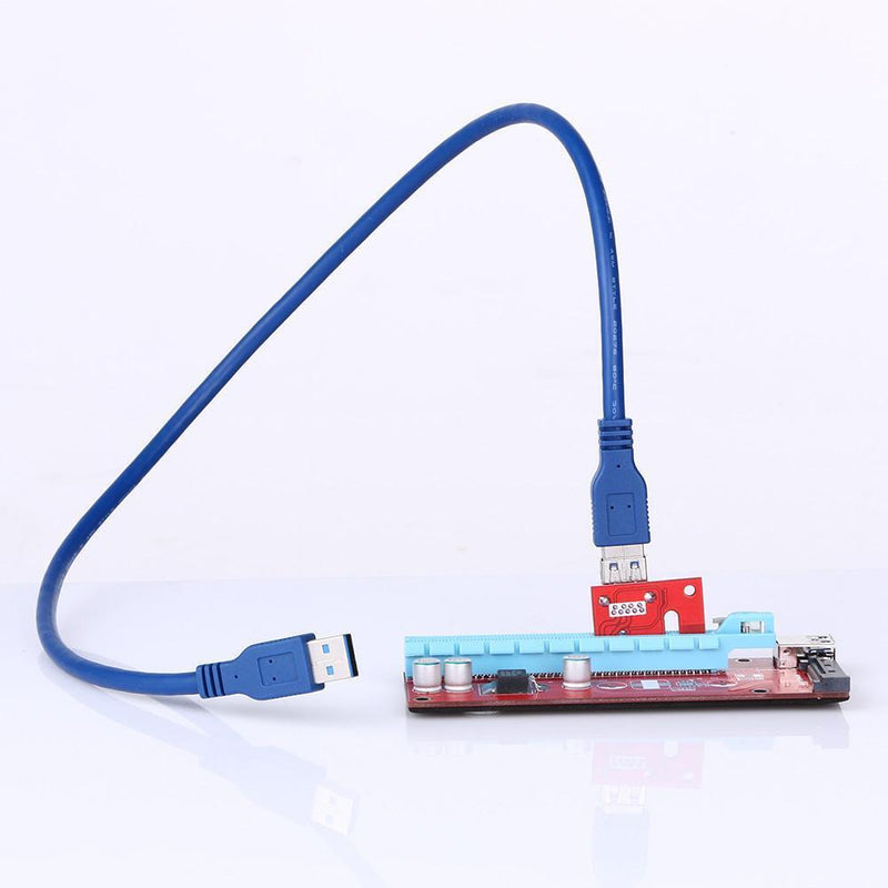 USB 3.0 PCI-E Express 1x to16x Extender Riser Card Adapter SATA 15PIN Power