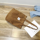 Women Fashion Corduroy Autumn Winter Large Capacity Shoulder Shopping Tote Bags