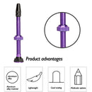 60mm Aluminum Tubeless Presta Valve Stem for Mountain Road Bike (Purple)