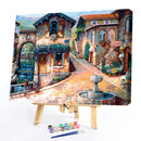 Handpainted DIY Beautiful Town Oil Paint by Numbers Kit Pictures Wall Craft