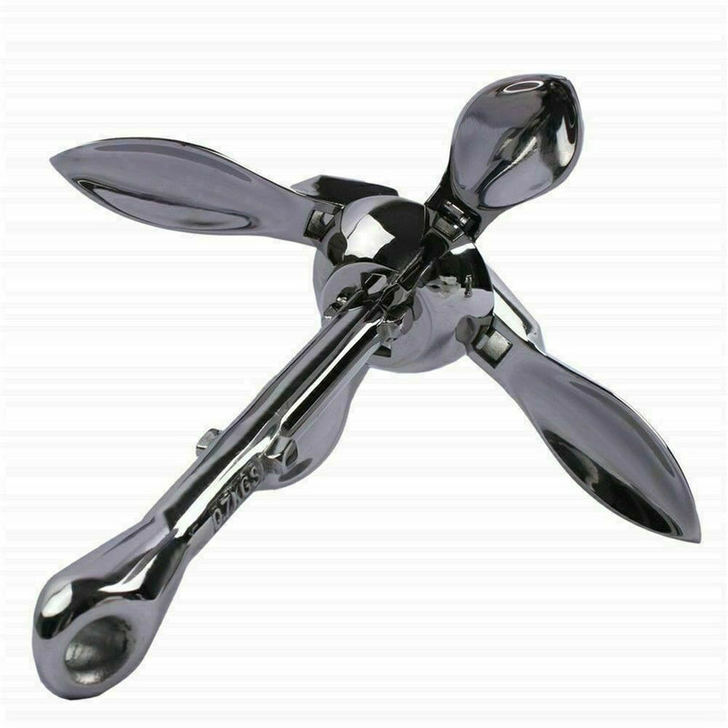 Dinghy Folding Stainless Steel Universal Kayak Grapnel Anchor Marine Canoe Boat