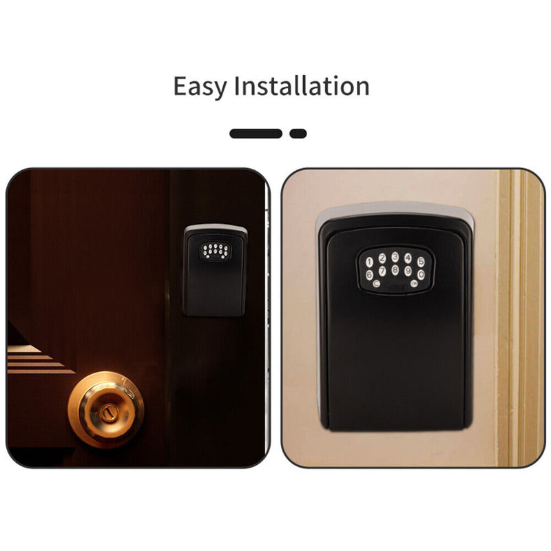 BOX02 Waterproof Smart Key Storage Box with Code Tuya APP Unlocking (Black)