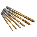 9pcs Hand Tap Drill Bits HSS Screw Spiral Point Thread Hex Shank Machine Tap Kit