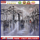 Hand Painted on Canvas DIY Black White Street Oil Paint By Numbers Drawing Kit