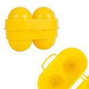 2 Grids Egg Protection Storage Box Camping Picnic Holder Container Yellow