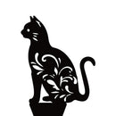 Hollow Simulation Black Cat Dog Insert Card Silhouette Stake Garden Art (C)