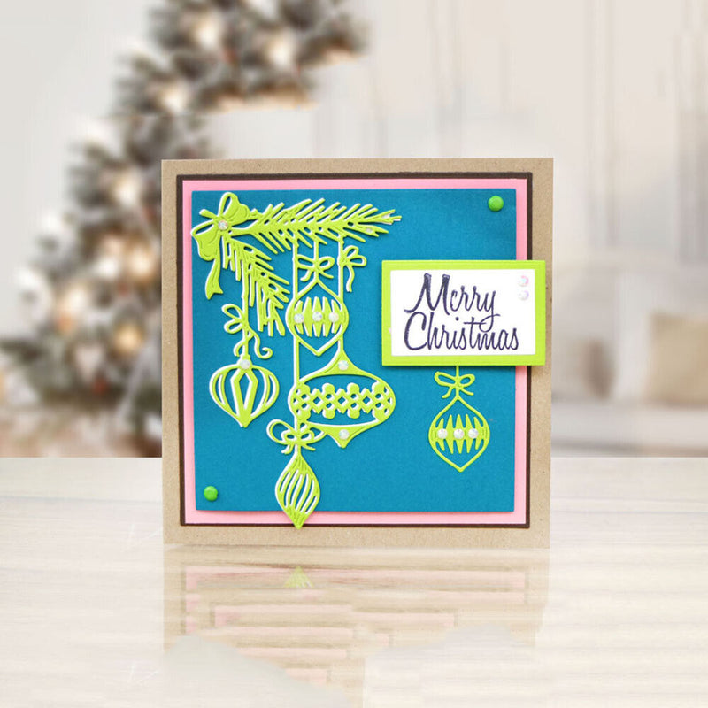 DIY Crafts Decor Embossing Stencil Christmas Baubles Scrapbooking Cutting Dies