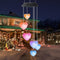 6LED Colorful Love Heart Wind Chime Lamp Solar Powered Garden Hanging Lamp Newly