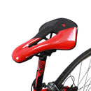 WEST BIKING Bicycle Saddle PU Leather MTB Hollow Seat Cushion (Black Red) Newly