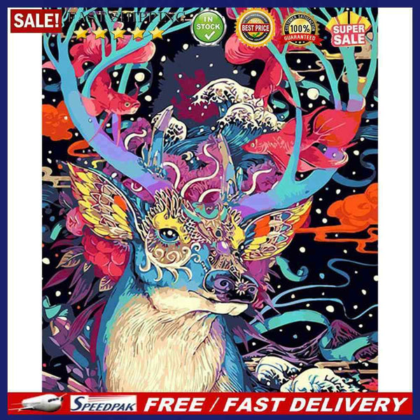 Oil Paint By Numbers Animal Set Coloring Picture Drawing
