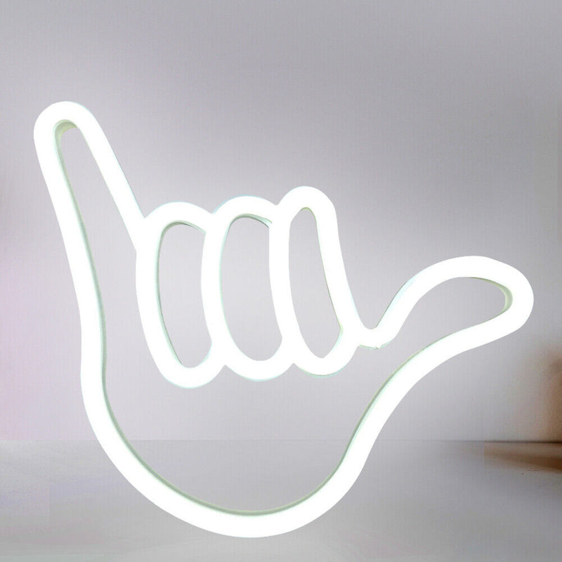 Finger LED Neon Lights Party Walls Hanging Neon Sign Night Lamp Home Decoration