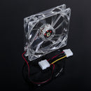 LED Light CPU Cooling Fan Computer PC Clear Case Quad 12CM Heatsink Yellow Newly