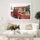 5D DIY Dogs in Car Full Round Diamond Painting Rhinestone Wall Art Picture