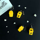 Creative Stud Earrings Fashion Drop Earrings Yellow Trash Can Earrings Dangle