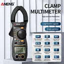 Digital Clamp Meter DC/AC Multimeter Ammeter Voltage NCV Ohm Tester (Black)