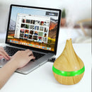 300ml Wood Grain Humidifier Mist Maker USB Colorful Aroma Diffuser (A) Newly