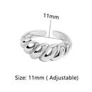 Trendy Party Gift Geometric French Croissant Opening Adjustable Ring Twill