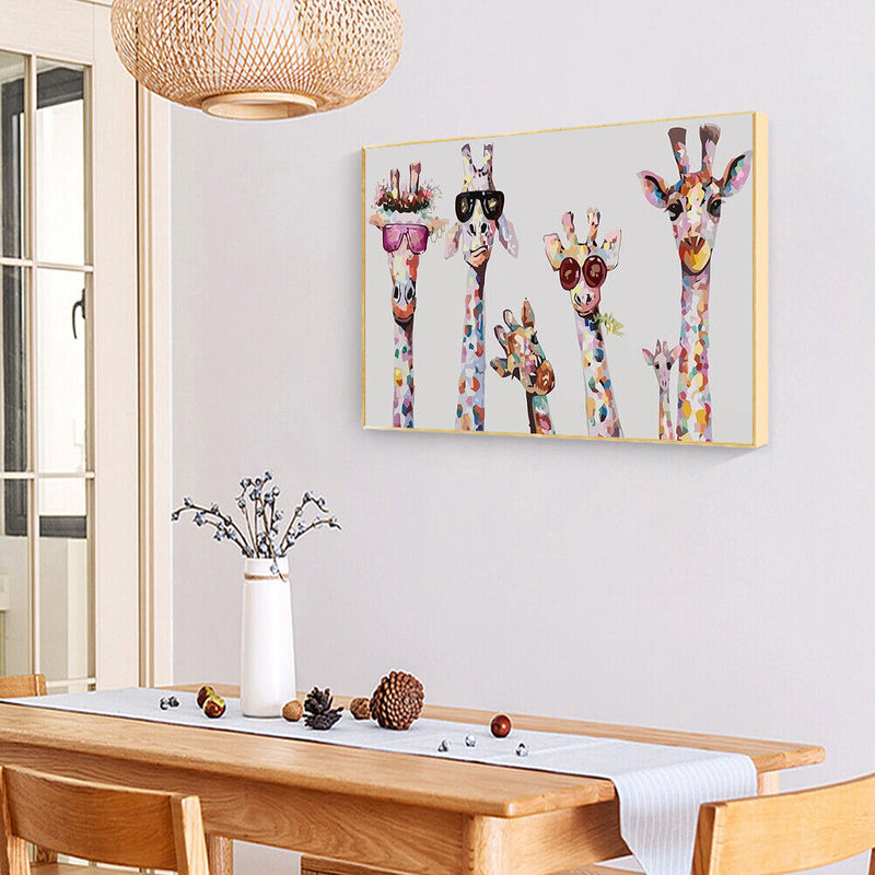 Digital Oil Painting By Numbers Kits Animal DIY Hanger Decor Canvas Wall Art Set