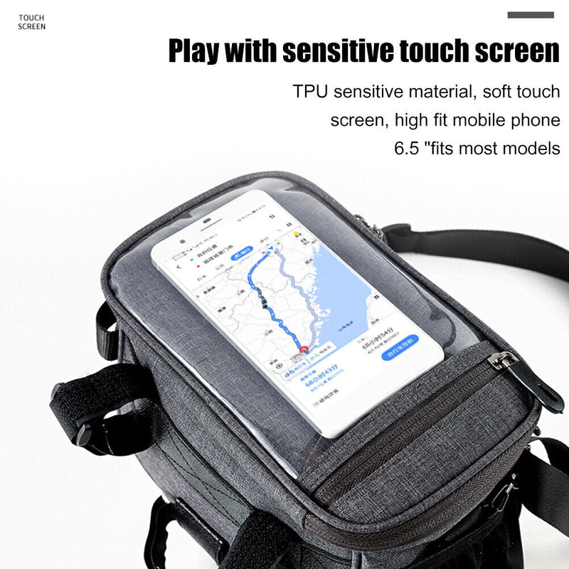 5L Bicycle Handlebar Front Packs Large Touch Screen MTB Pannier Shoulder Bags