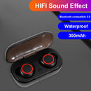 Y50 TWS Earbuds Bluetooth-Compatible Wireless Sport Headphones (Black Red) Newly