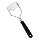 Concepts Smooth Potato Masher Black Handle Vegetable Crusher Stainless Steel