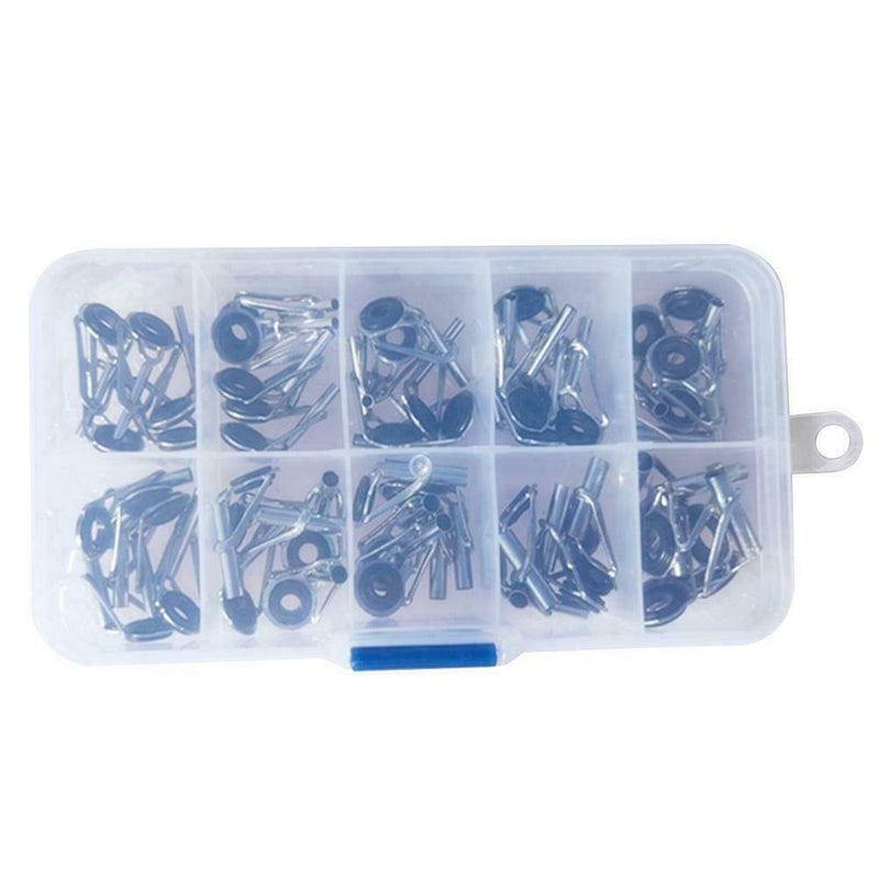50PCS Ceramic Fishing Rod Guide Tips Top Eye Rings S3 Repair Kit H7 Line X5P8