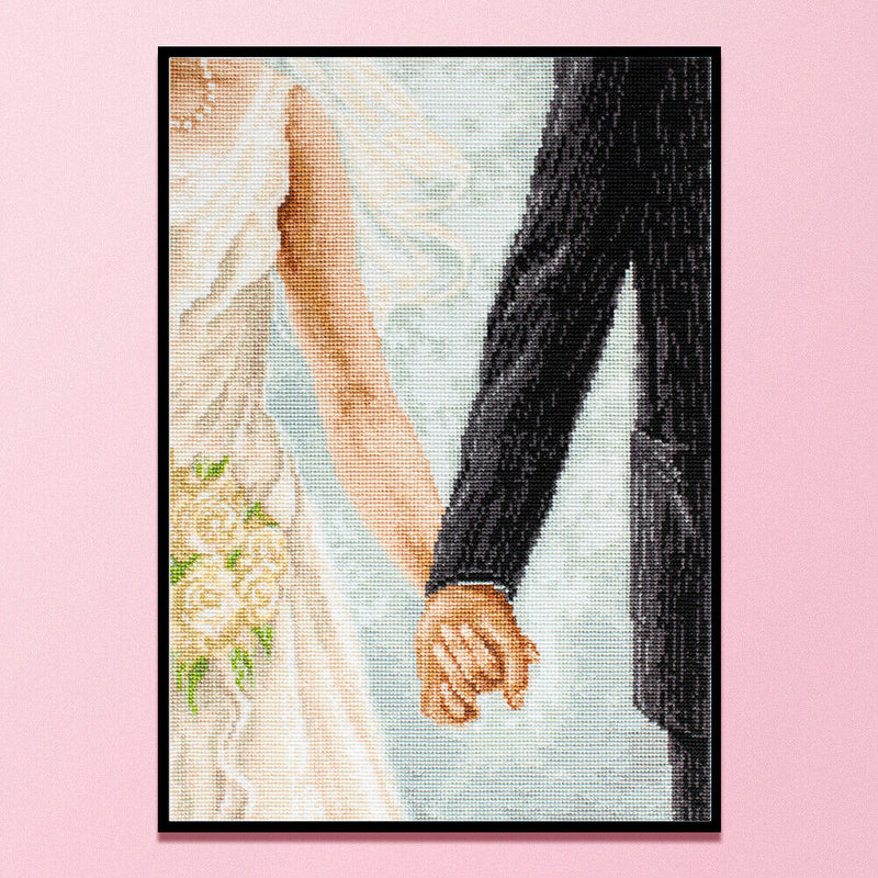 Full Embroidery Holding Hands Stamped 11CT Needlework Sets DIY Cross Stitch Kits
