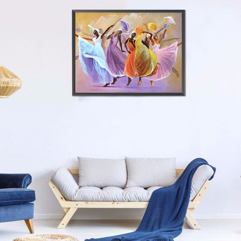Girls with Umbrella Oil Paint By Numbers Kits DIY Handpainted on Canvas Art
