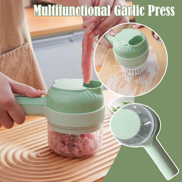 4in1 Handheld Electric Vegetable Cutter Set Wireless Chopper Slicer Dicer Tool_