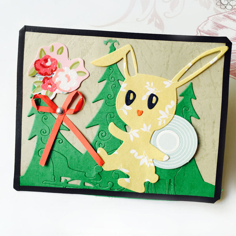 Cutting Dies Scrapbooking DIY Craft Metal Paper Card Rabbit Cartoon Stencil-2006