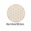 Wooden Wall Sign Flower of Life Shape Flower Of Life Energy Mat Slice Wood Base