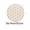 Wooden Wall Sign Flower of Life Shape Flower Of Life Energy Mat Slice Wood Base
