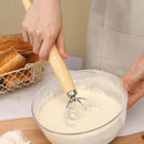 Oak Flour Dough Mixer Stainless Steel Egg Beater Flour Coil Mixer Whisk Stick#