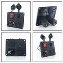 12V 4 in 1 Panel Dual USB Socket Charger LED Voltmeter Power Outlet for Car Boa: