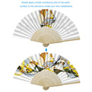 Handmade Oil Painting Ginkgo Leaf Folding Fan By Numbers DIY Painted Craft