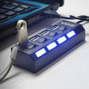 4 Port USB Charging Dock Station Quick Charger with Indicator and Switches