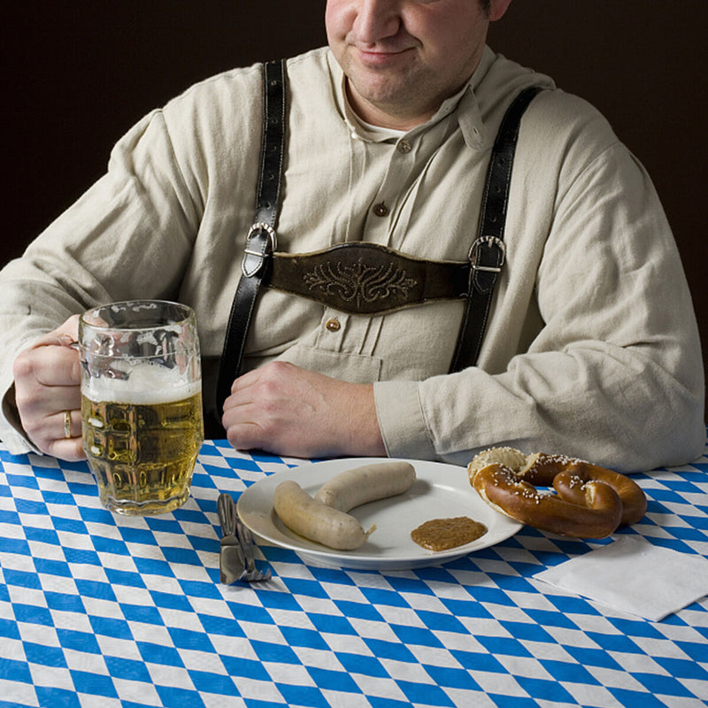 Oktoberfest Tablecover Bavarian Flag Check Table Cloth Outdoor Party Decora