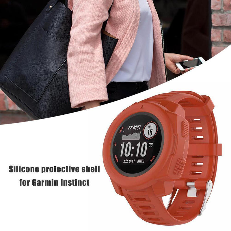 Lightweight Silicone Protective Case for Garmin Instinct Smart Watch (Red)