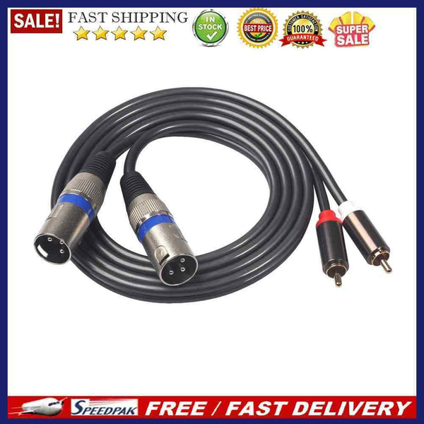 1.5m Full Copper Conductor Dual RCA Male to Dual XLR Male Audio Patch Cable
